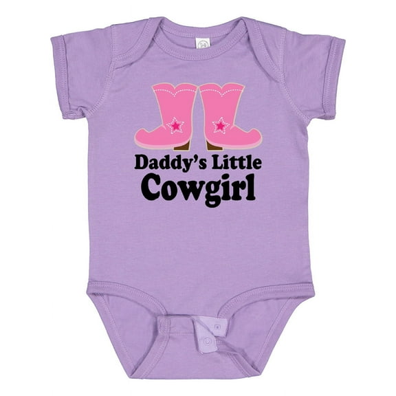 Inktastic Daddy's Little Cowgirl Girls Baby Bodysuit