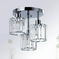 thumbnail image 2 of Table Lamp Semi Flush Mount Ceiling,3-Light Kitchen Mount,Hallway Light Fixtures Ceiling with Clear Crystal Shades for Kitchen Entryway Bedroom Bathroom Foyer,Bedroom Lamp, 2 of 9
