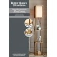 Better Homes & Gardens Wood 62" Crossmill Floor Lamp with Shelves