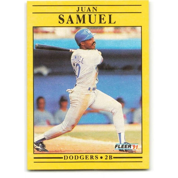 1991 Fleer Baseball 218 Juan Samuel Los Angeles Esquiver