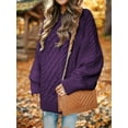 thumbnail image 4 of MOSHU Oversized Sweaters for Women Cable Knit Chunky Pullover Sweater, 4 of 10