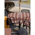 thumbnail image 5 of Outdoor Tablecloth with Umbrella Hole for Patio/Picnic/Party/Camping, Brown White Checkered Waterproof Table Cloth Square Cover Washable, Farmhouse Plaid Buffalo Elegant (60"x 60"), 5 of 9