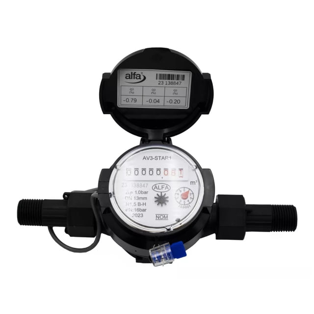 Medidor De Agua Potable Chorro Único 1/2 Nylon Marca Alfa