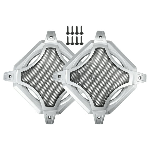 Unique Bargains 2pcs 6" Car Speaker Grills Cover Mesh Square Audio Subwoofer Protector with Screws Iron Silver Tone