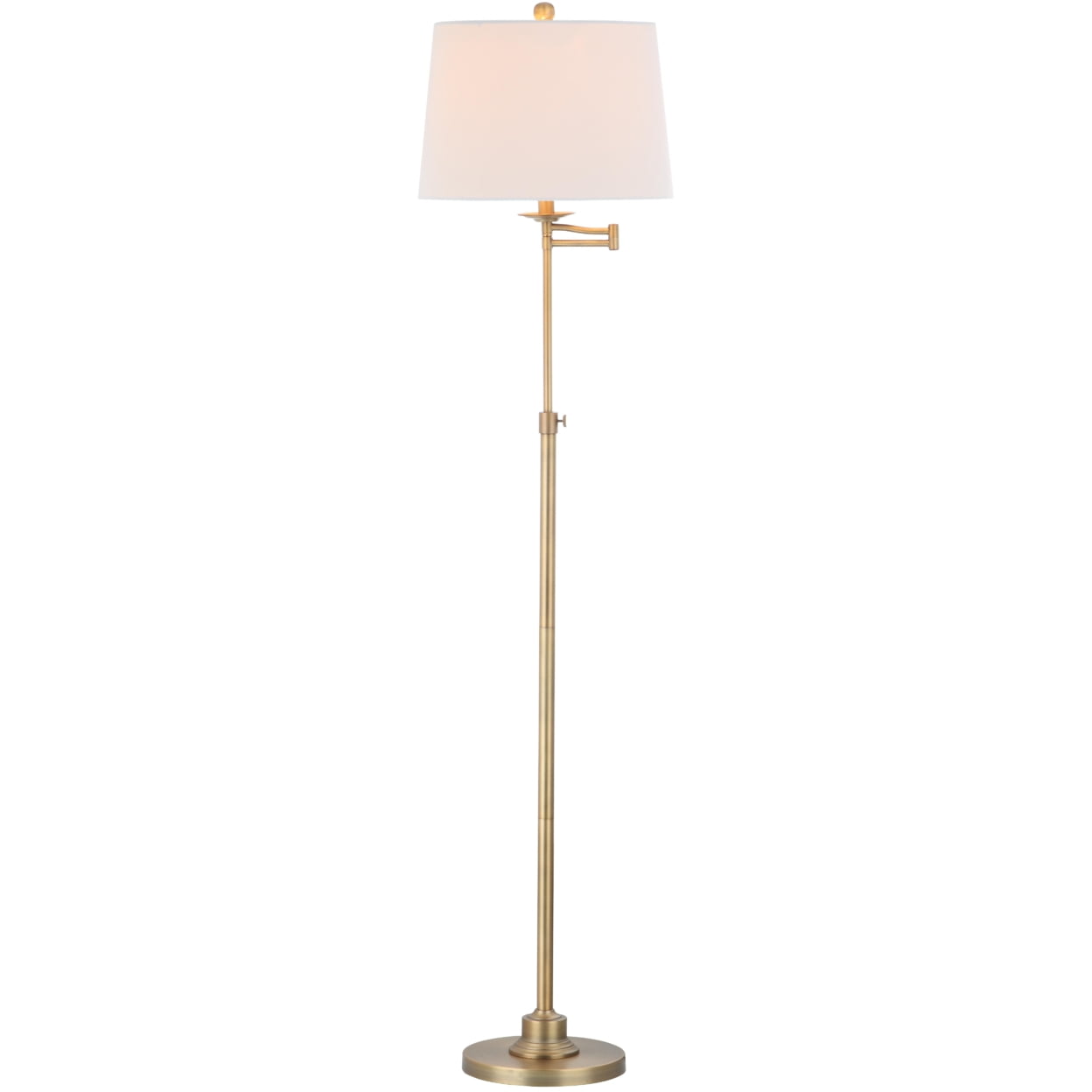 SAFAVIEH Nadia 64.25 in. H Solid Glam Floor Lamp, Gold/Off-White Shade