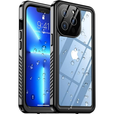Waterproof Phone Case For Apple iPhone 13 Pro Max Waterproof Dirt Proof Case Cover, Full Body Shockproof Case with Built In Screen Protector Heavy Duty Cover for iPhone 13 Pro Max, Clear