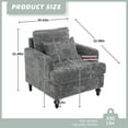 thumbnail image 4 of MOONMISS Modern Accent Chair, Wood Frame Upholstered Chenille Arm Chair, Comfy Small Single Couch For Living Room, Bedroom,Office Room Gray, 4 of 5