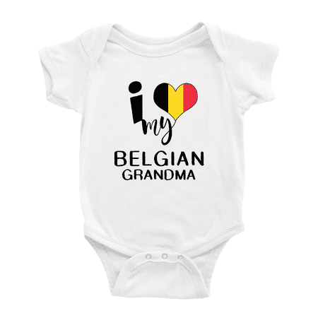 

I Heart My Belgian Grandma Belgium Love Flag Baby One-Pieces Baby Bodysuit (White 3-6 Months)