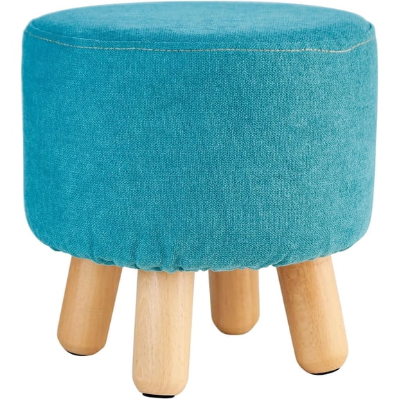 H&B Luxuries Fabric Round Padded Ottoman Foot Rest Stool