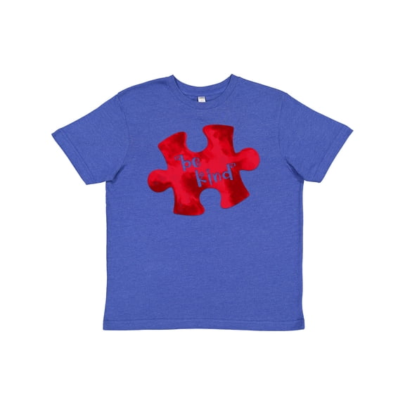 Inktastic Autism Awareness Be Kind Red Puzzle Piece Youth T-Shirt