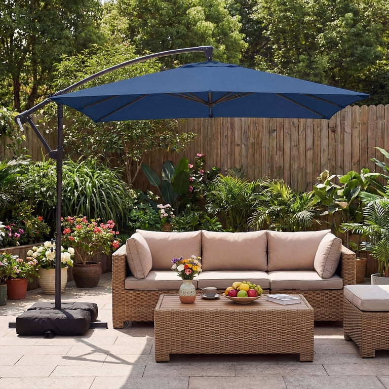 8 foot cantilever patio umbrella PURPLE LEAF Outdoor FT Umbrella, Sand Dune Simple tilt operation and hand JEAREY 8-ft Iron Orange Crank