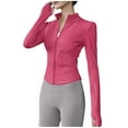 thumbnail image 2 of Women's Workout Jacket Cropped High Elastic Zip Up Yoga Jacket Long Sleeve Slim Fit Athletic Tops for Yoga Running Gym Workout Tops, 2 of 3