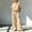 Khaki plus size two piece outfits a1, variant on BRELIL Women Plus Size Two Piece Outfits V Neck Short Sleeve Tee Wide Leg Pants Casual Lounge Set Solid Boho Vacation Travel Loose Tracksuit, White XL