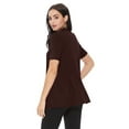 thumbnail image 3 of Women's Loose Fit Short Sleeve Draped Open Front Office Wear Solid Cardigan, 3 of 5