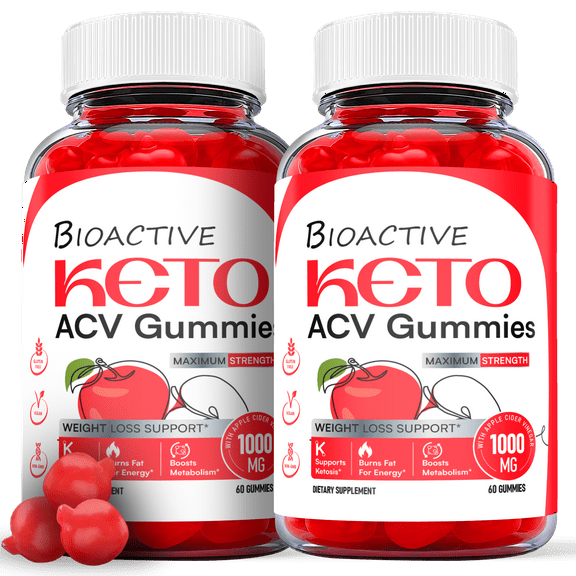 (2 Pack) Bioactive Keto ACV Gummies - Apple Cider Vinegar Supplement for Weight Loss - Energy & Focus Boosting Dietary Supplements for Weight Management & Metabolism - Fat Burn - 120 Gummies