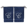 thumbnail image 3 of Bare Cotton Corp. Silver Script Monogrammed Turkish Cotton 16x30-inch Hand Towel (set of 2) - C, 3 of 3