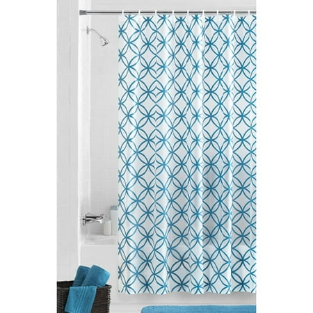 Mainstays Hadley Blue Waterproof PEVA Shower Curtain, 1