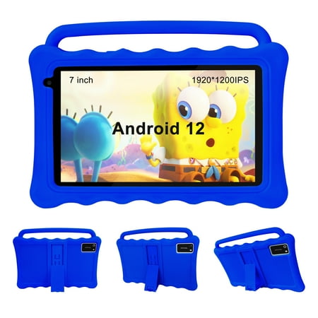 Kids Tablet, 7 Inch Tablet for Kids, Android 12 Tablet 2GB RAM+32GB Storage, Toddler Tablets with KIDOZ Parental Control App, WiFi, Bluetooth, Best Gift for Kids Learning and Playing