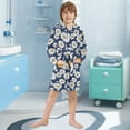 thumbnail image 5 of FORMRS Niños Bathrobe Unisex Hooded Robe Soft Plush Pajamas Sleepwear, Size 2-3T, Retro Daisy Pattern, 5 of 7