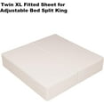 thumbnail image 3 of 2-Pack Pure Cotton Twin XL Fitted Sheet for Adjustable Bed Split King, 600 TC 16" Deep Pocket Egyptian Cotton Fitted Sheet (2pcs, Twin XL, Light Beige), 3 of 7