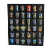 Shot Glass Curio Holder/Miniature Collectibles Wall Display Cabinet, No Door, MH37-BLACK