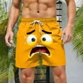 thumbnail image 6 of Mifsaly Men Swim Shorts Funny Face Graphic Plus Size Mens Beach Shorts Lightweight Breathable Pool Beach Vacation Summer Short Pants with Pockets, 6 of 6