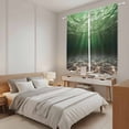 thumbnail image 3 of Dark Green Ocean Waves Kitchen Curtains 63 Inch Length, Summer Beach Coastal Abstract Tiers Curtains for Living Room Berdoom Bathroom, Light Filtering Drapes Window Treatment 2 Panels 42"Wx63"L, 3 of 8
