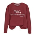thumbnail image 4 of piuwrlz Sweaters for Girls Printed Hoodie Long Sleeves Without a Hat Sweater Red Size 2-3 Years, 4 of 6