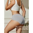 thumbnail image 3 of Buankoxy 6 Pack Women's High Waist Tummy Control Cotton Underwear Solid Color Brief Panties,Size 11, 3 of 5
