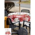 thumbnail image 4 of Outdoor Tablecloth with Umbrella Hole and Zipper, Valentine's Day Square Table Cloth 60x60 Inch Waterproof Tablecloth, Eucalyptus Leaves Coffee Gifts Picnic Table Cover for Patio Camping, 4 of 7