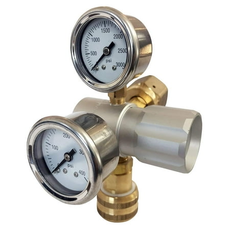 Adjustable High Flow 0-250 PSI Carbon Dioxide CGA320 Co2 Regulator for Tires, HVAC, Plumbing or any HIGH FLOW Non-Freezing CO2 Application