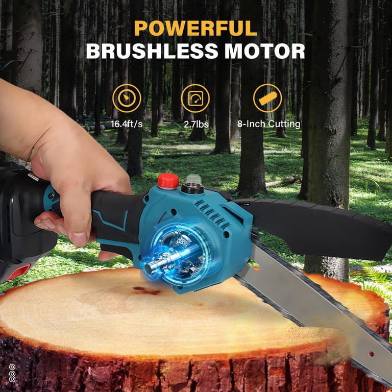 VIOLEWORKS 8-inch Wireless Chainsaw, Rechargeable 2.0Ah Battery