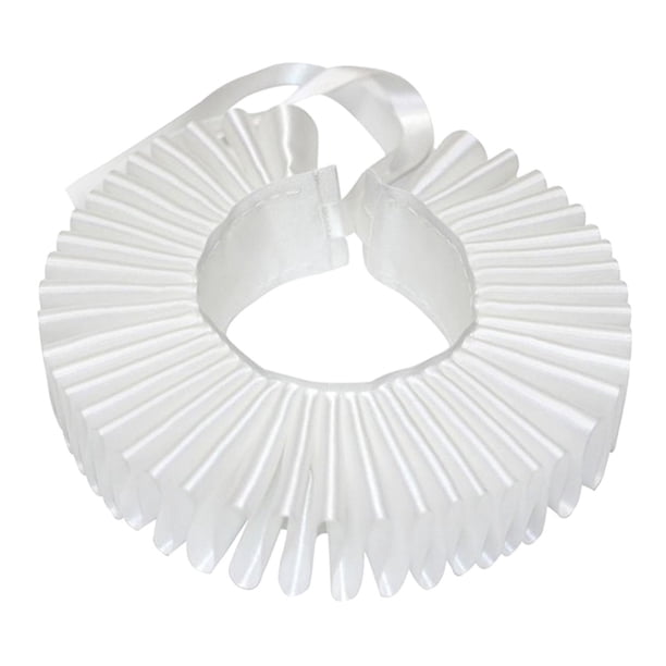 Guardurnaity Gargantilla de payaso con cuello con volantes isabelino renacentista victoriano negro Accesorios de disfraces Blanco