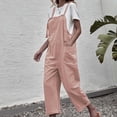 thumbnail image 5 of JINMGG Suspender Jumpsuits for Women Plus Size Solid Color Loose Leg Pant With Pocket Fashion Casual Womens Jumpsuits 50% Off Clearance, 5 of 8
