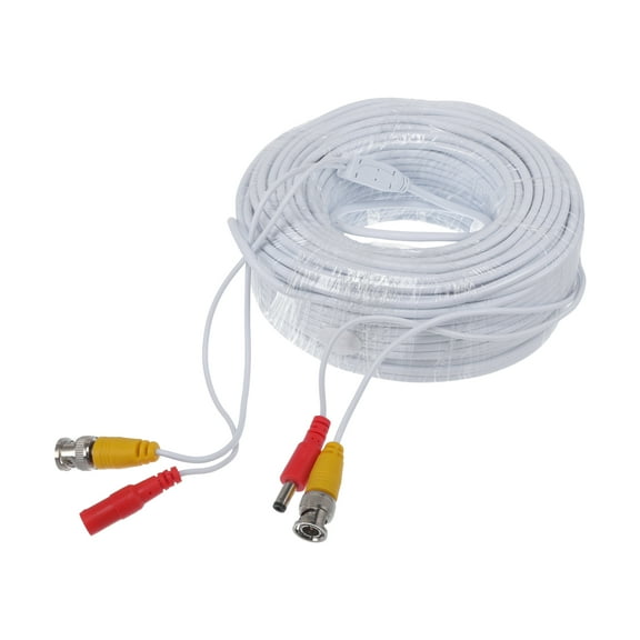 Unique Bargains Universal Car Reverse Rear View Parking Camera Video Cable BNC DC Backup Camera Video Cable Extension for Monitor and Backup White 40M