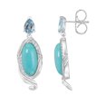 thumbnail image 2 of Gemistry "GG Collection" Turquoise Elongated Oval Cabochons Swirl Design Drop Earrings in 925 Sterling Silver, 2 of 4