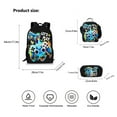 thumbnail image 2 of 3pcs Game Backpack Set 17in Travel Daypack Cool Large Capacity Double Shoulder Backpack, 2 of 5