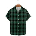thumbnail image 2 of ZRGHAOYLQ Men Green Plaid Shirt Casual Short Sleeve Button Down Dress Shirts Big and Tall Plus Size T Shirts Classic Lapel Collar Shirt, 2 of 5