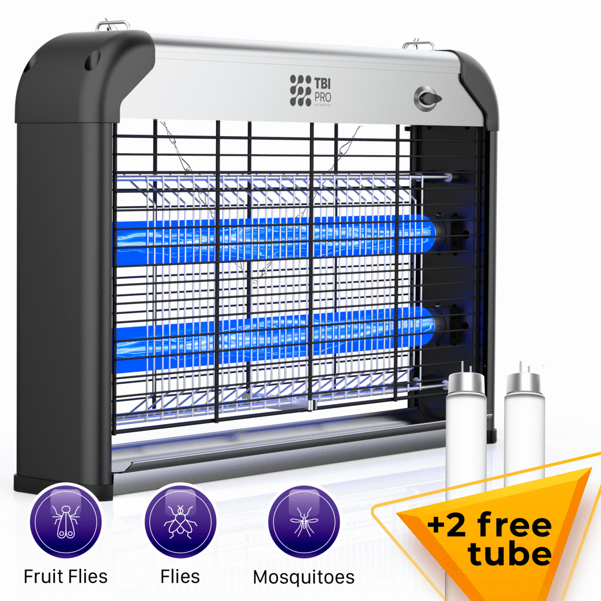 2 Pack Indoor LED Electric Mosquito Fly Bug Insect Trap Zapper Killer Night Lamp 