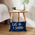 thumbnail image 2 of ULOVEYOURSELF Blue Farmhouse Modern Winter Holiday Decor Throw Pillow Cover Set of 2 Snowflake/Let It Snow Rectangular/Lumbar Cushion Covers for Sofa/Couch/Porch 12x20 inches, 2 of 6