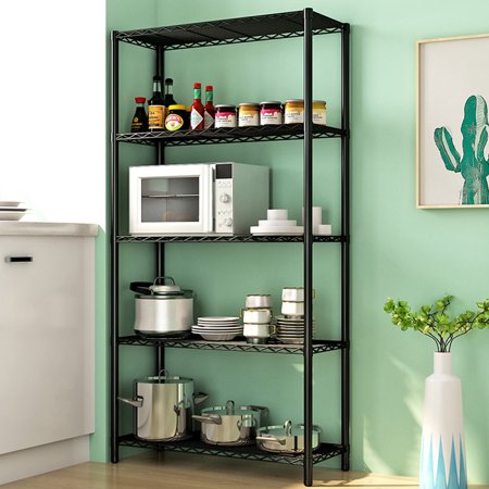 5 Tier Wire Shelving Metal Storage Rack Durable Organizer ...