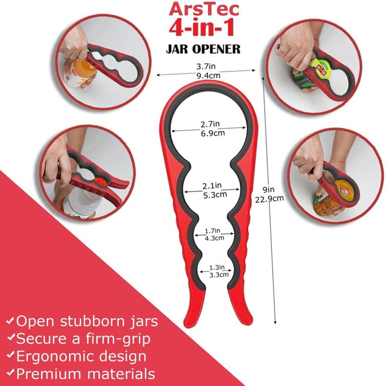 Arstec Jar Bottle Opener Non Slip Jar Gripper Pad - Rubber Jar Can Lid Opener for Weak, Senior, Arthritis