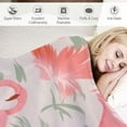 thumbnail image 3 of ARISTURING Flamingo Throw Blanket Vintage Style Soft Flannel Blankets Leaf Pink Cozy Throws Ideal for Women, Girls Use on Couch, Bedroom, Camping or While Traveling, 3 of 6