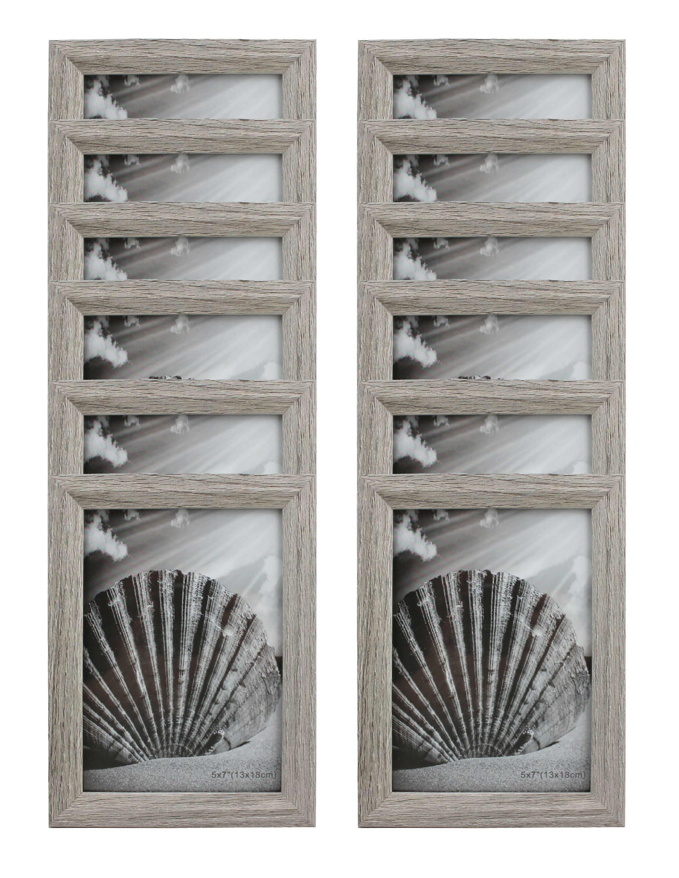 Modern Collection Picture Frame MDF Wood 5 X 7 Grey With Glass Panel