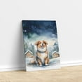 thumbnail image 3 of Hello Winter Miniature American Shepherd Welcome Snowy Night Watercolor Vintage Vertical Matte Canvas Poster MAS Dog Lover Gifts Wall Art Home Decor - 01011, 3 of 5
