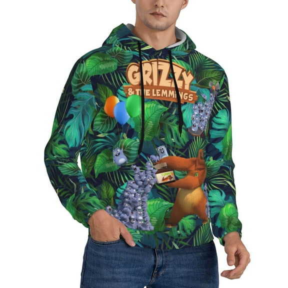 Unisex Grizzy and the Lemming Pullover Hoodies 3D Print Novelty Sweatshirts Hoodie with Pocket for Men Women