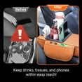 thumbnail image 2 of Multifunctional Pu Leather Car Armrest Box Mat, Car Console Organizer with 2 Side Storage Pockets, Waterproof Interior Organizer for Most Cars(Yellow,1pc), 2 of 6