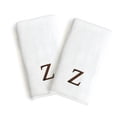 thumbnail image 2 of Authentic Hotel and Spa  2-piece White Turkish Cotton Hand Towels with Brown Block Monogrammed Initial White/Brown G, 2 of 7