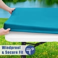 thumbnail image 4 of decorUhome Rectangle Stretch Spandex Tablecloth, Washable Reusable Table Cover for 6 FT Tables, Waterproof Fitted Table Cloth for Party, Picnic (Turquoise, 30"x72"), 4 of 10