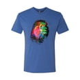 thumbnail image 2 of Lion Paint Art Splatter Abstract Art Animal Lover Mens Premium Tri Blend T-Shirt, Vintage Royal, Small, 2 of 3